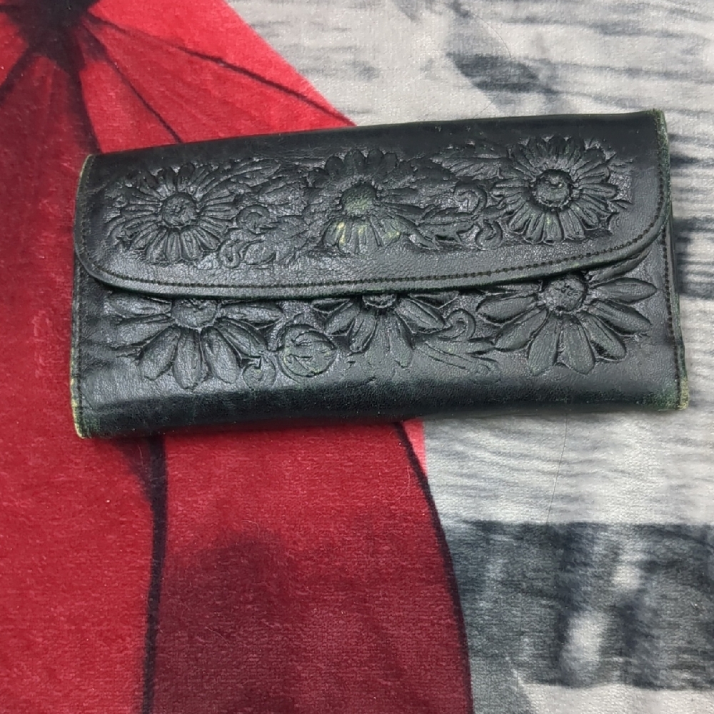 Floral Mexican Leather Wallet